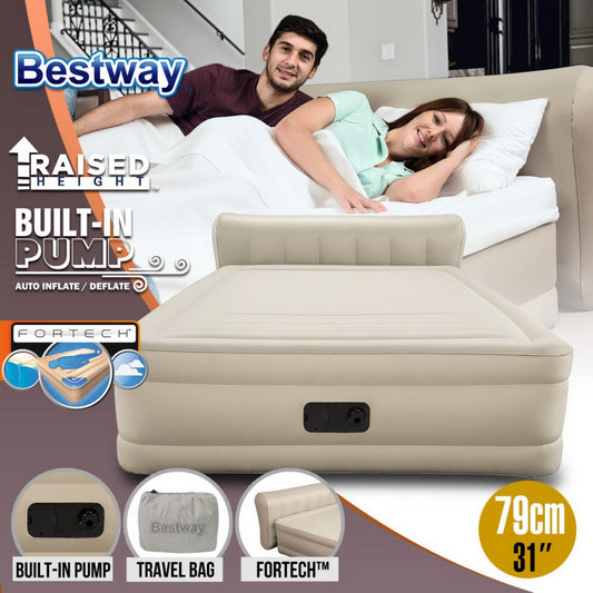 Bestway Inflatable Queen Air Bed Home Blow Up Mattress Built-in Pump Camping