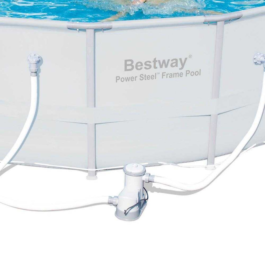 Bestway Steel Pro™ - Round 4.9m Above Ground Pool - With Filter Kit