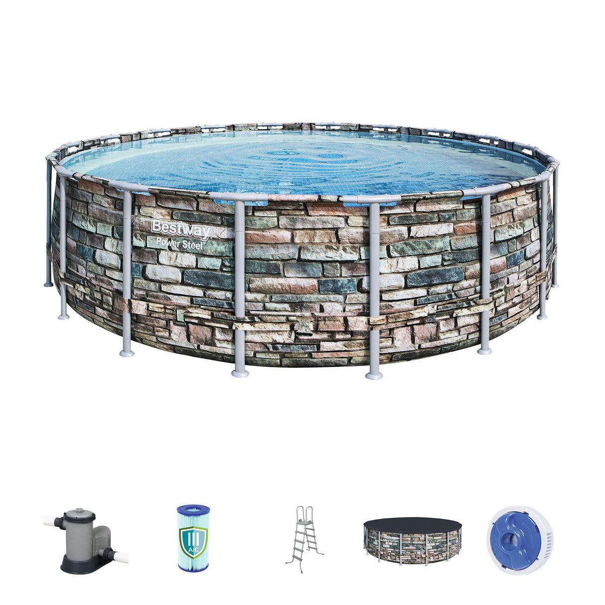 Bestway Power Steel™ Round Above Ground Swimming Pool Kit - 5.49m x 1.32m