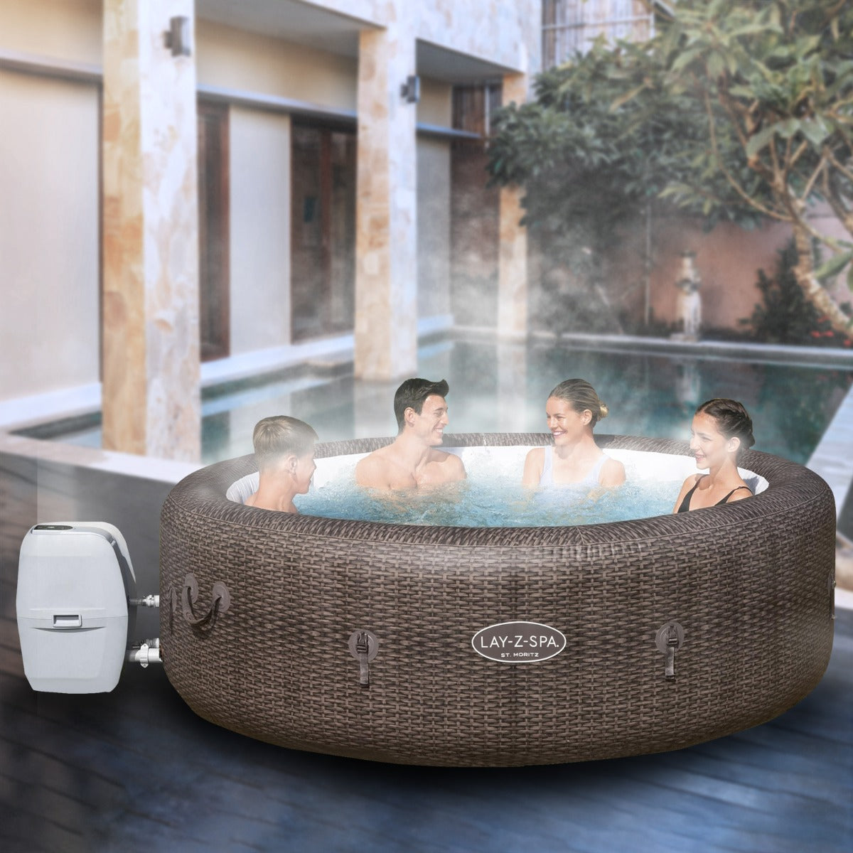 Gigantic! Bestway Lay-Z-Spa ST. MORITZ AirJet - Hot Tub Spa Massage - 180 Jets - 5 to 7 People