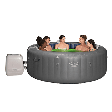 Bestway Lay-Z-Spa SANTORINI Hydrojet Pro - Hot Tub Spa Massage - 180 Jets + 10 Jetstream Nozzles - 5 to 7 People