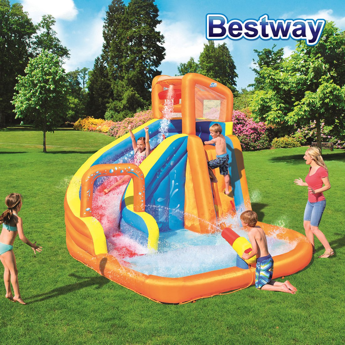 Bestway Water Park Lagoon - Turbo Splash Water Zone - Mega Fun Kids Pool Slide
