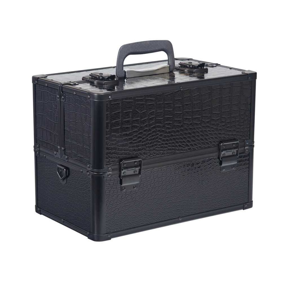 Portable Makeup Case Professional Cosmetic Carry Box black