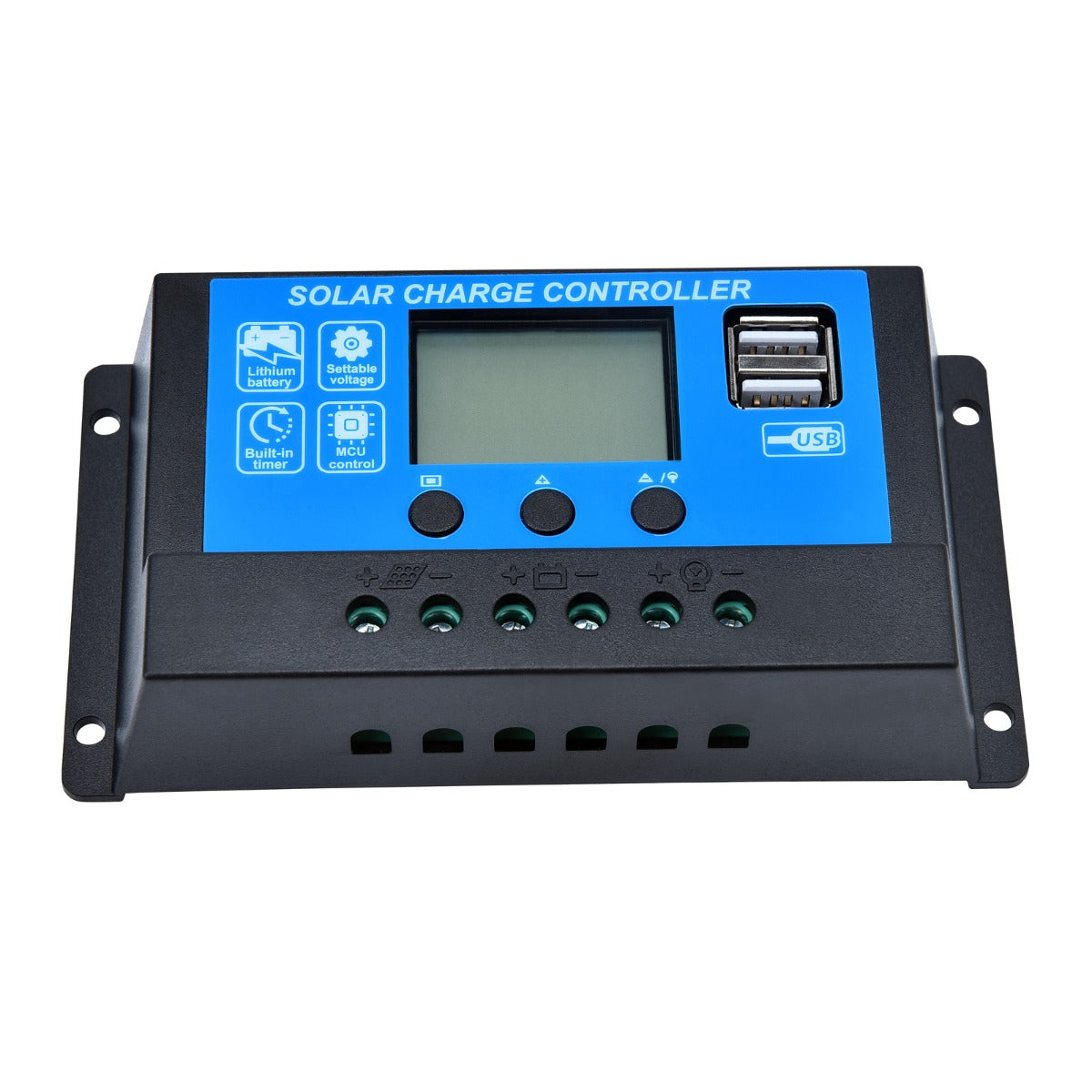 12V/24V 30A PWM Solar Panel Battery Regulator Charge Controller - LCD USB