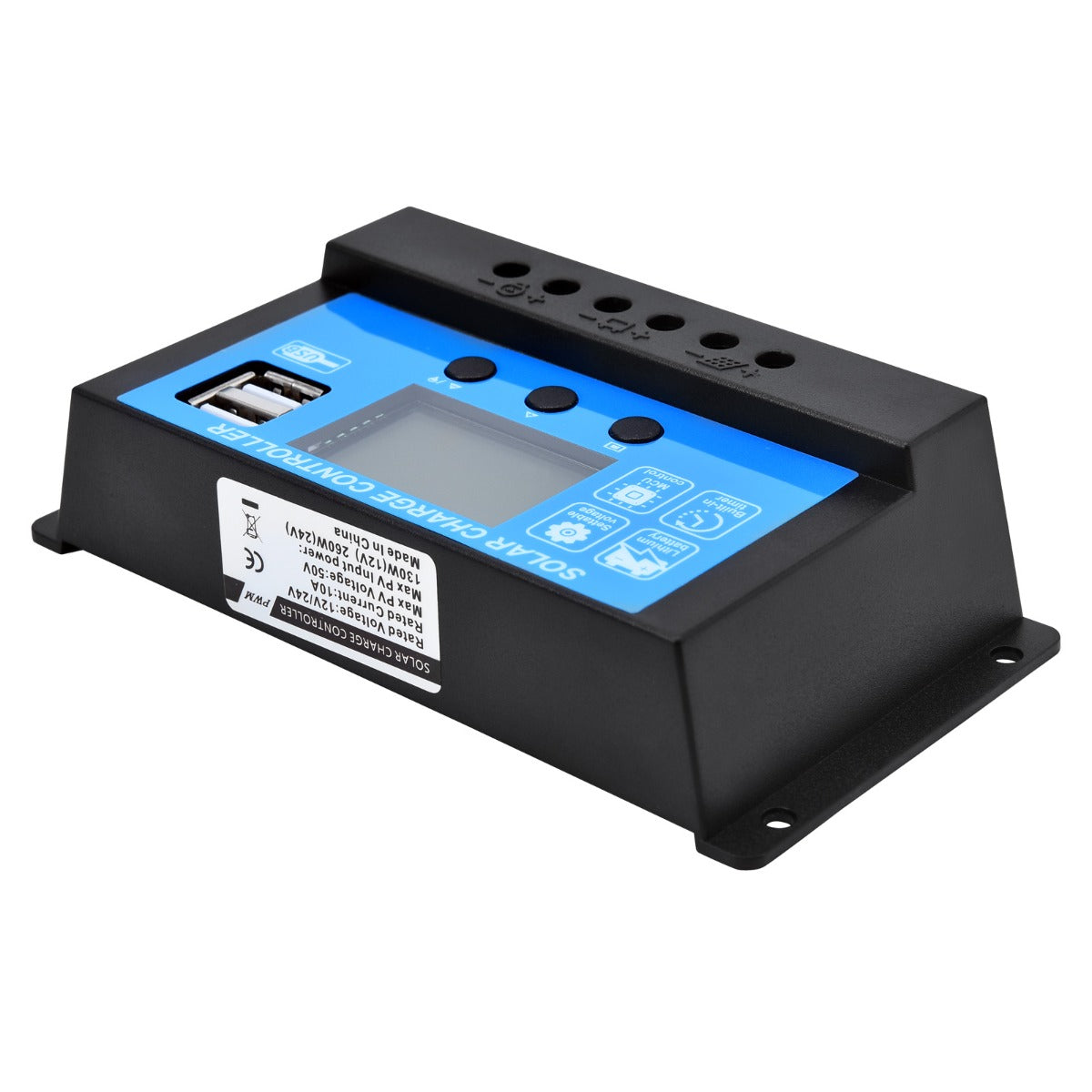 12V/24V 20A PWM Solar Panel Battery Regulator Charge Controller - LCD USB