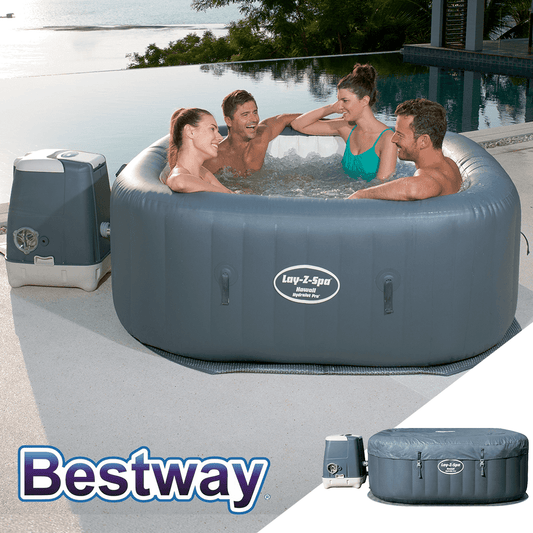 Bestway Lay-Z-Spa HAWAII - Heated Hot Tub Spa Massage - 8 Hydro Jets + 120 Jets - 4 to 6 People