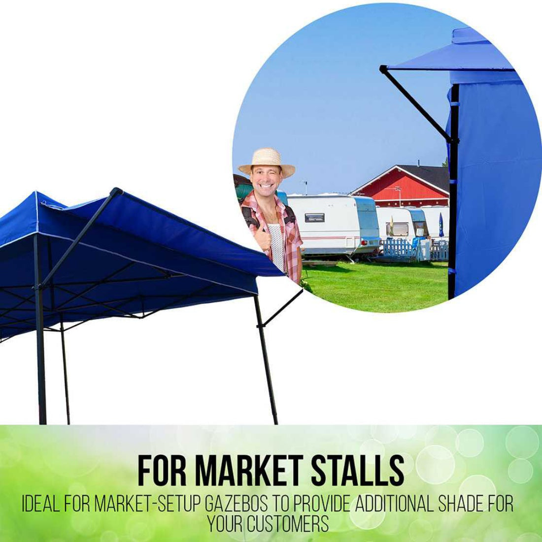 NEW PERFECT OASIS Blue Pop Up 3mx68cm Gazebo Eave Folding Marquee Tent Outdoor