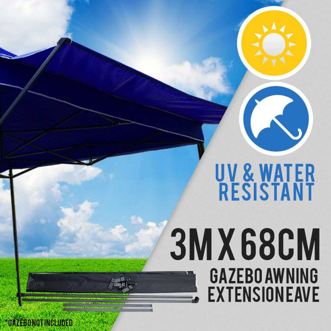 NEW PERFECT OASIS Navy Pop Up 3mx68cm Gazebo Eave Folding Marquee Tent Outdoor