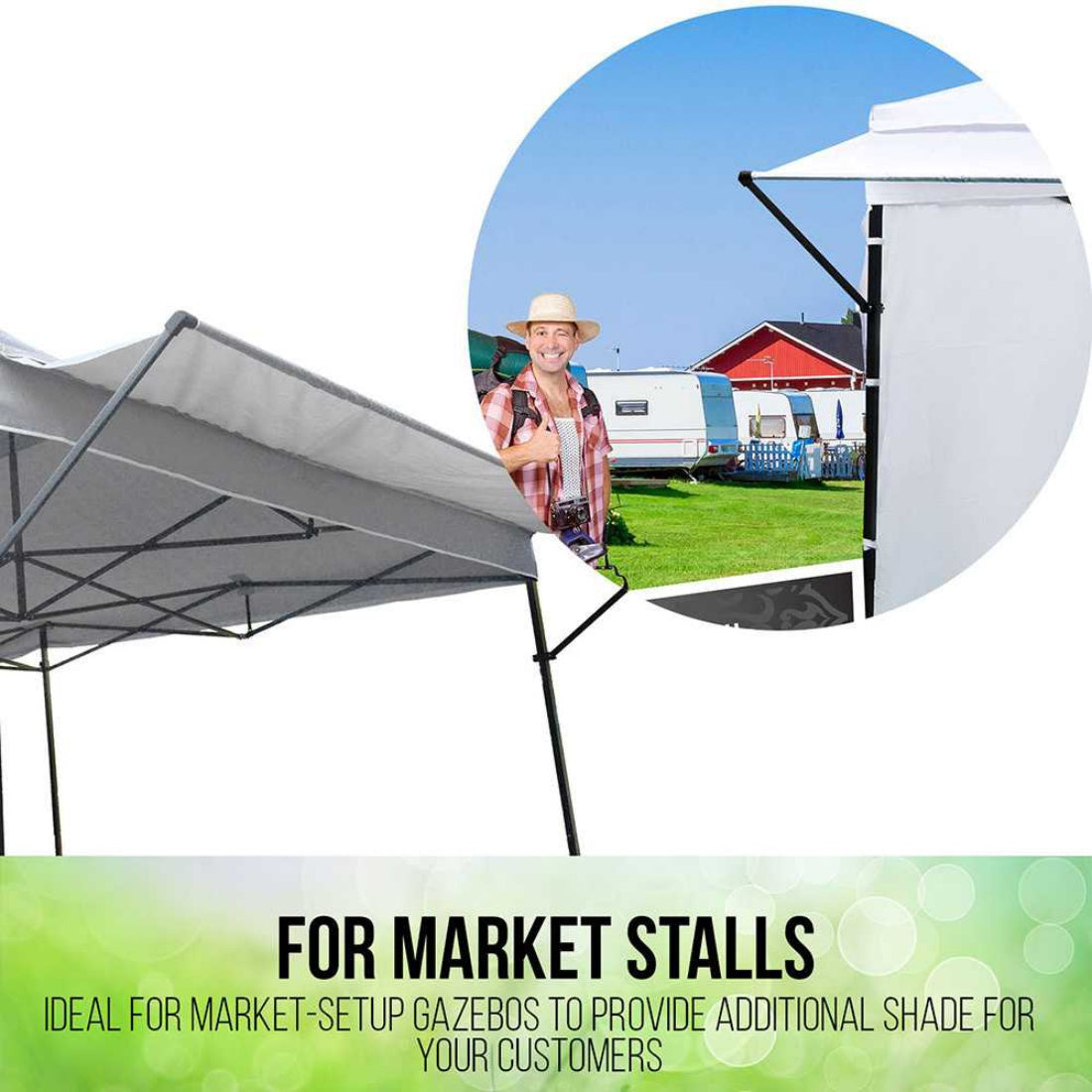 NEW PERFECT OASIS White Pop Up 3mx68cm Gazebo Eave Folding Marquee Tent Outdoor