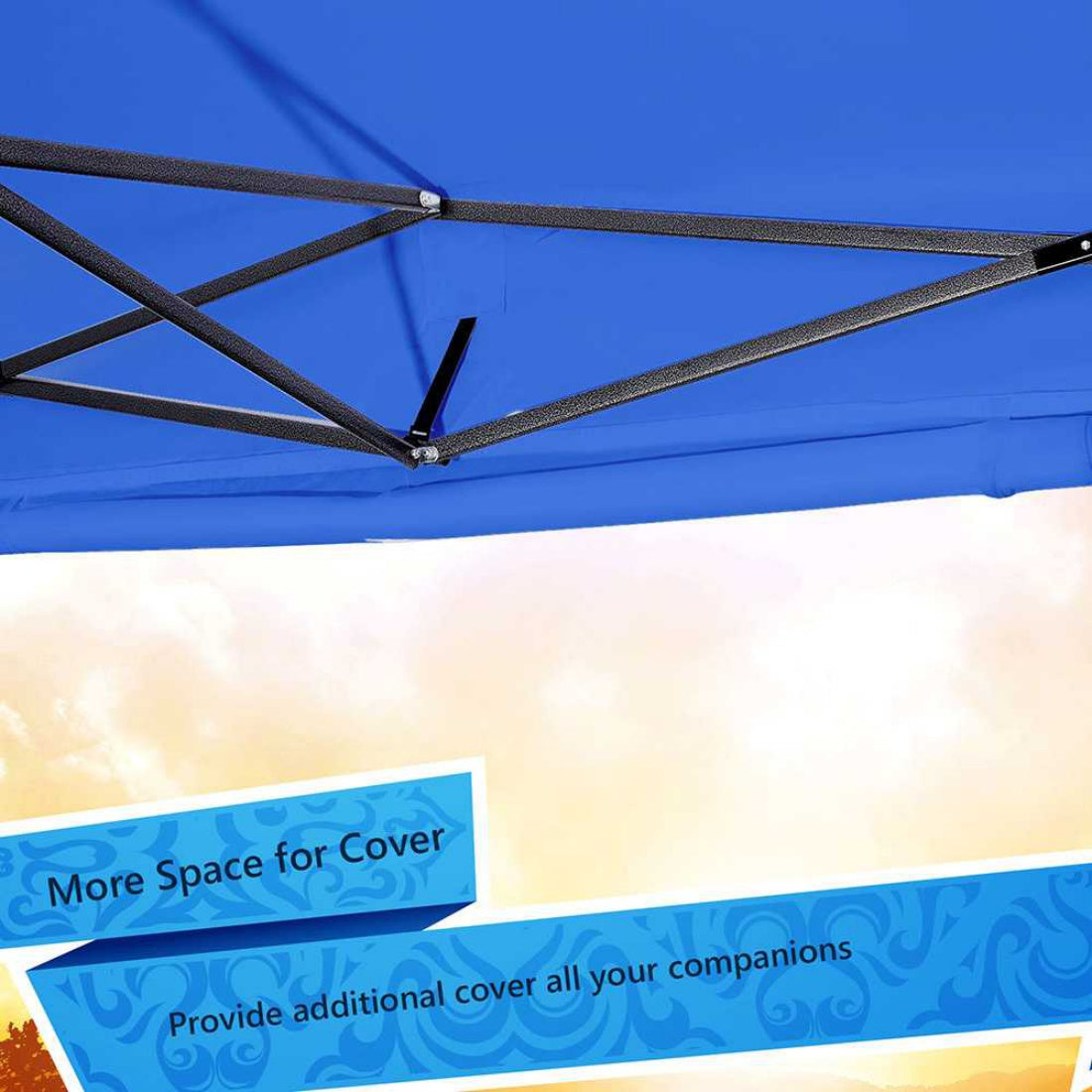 NEW PERFECT OASIS 3x6m Blue Pop Up Gazebo and 3mx68cm Eave Folding Marquee Tent