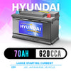 HYUNDAI 12V 70Ah CMF Car Battery Japanese Vehicle Sealed SLA Solar Panel 620CCA