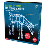 Stockholm Christmas Lights Feeding Reindeer Cool White LED Battery Powered