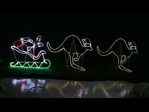Stockholm Christmas Lights Ropelight LED Motif Santa Sleigh 2 Kangroos Outdoor