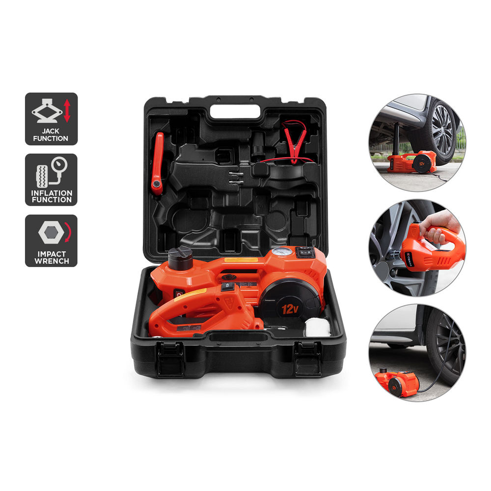 Certa 3-in-1 Tyre Repair Tool Kit with Electric Jack & Wrench