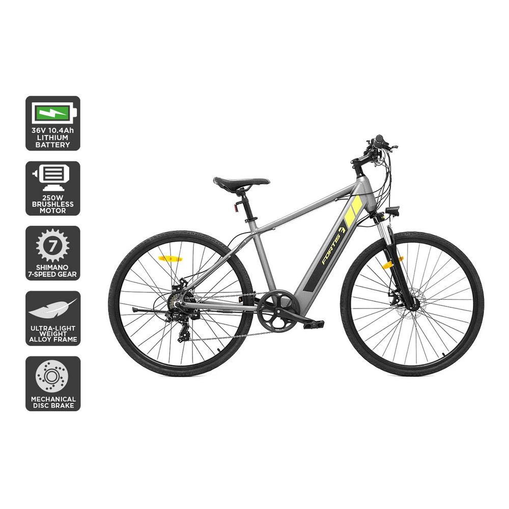 Fortis 700c 36v 10ah hot sale hybrid commuter electric mountain bike