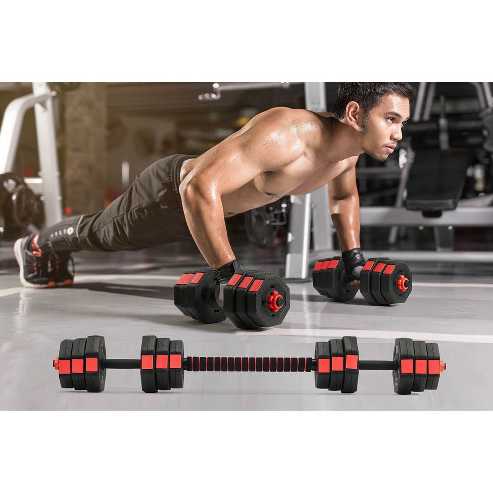 Fortis 20kg Adjustable Weights Dumbbell & Barbell Set