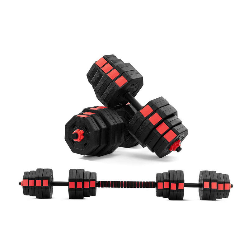 Fortis 40kg Adjustable Weights Dumbbell & Barbell Set