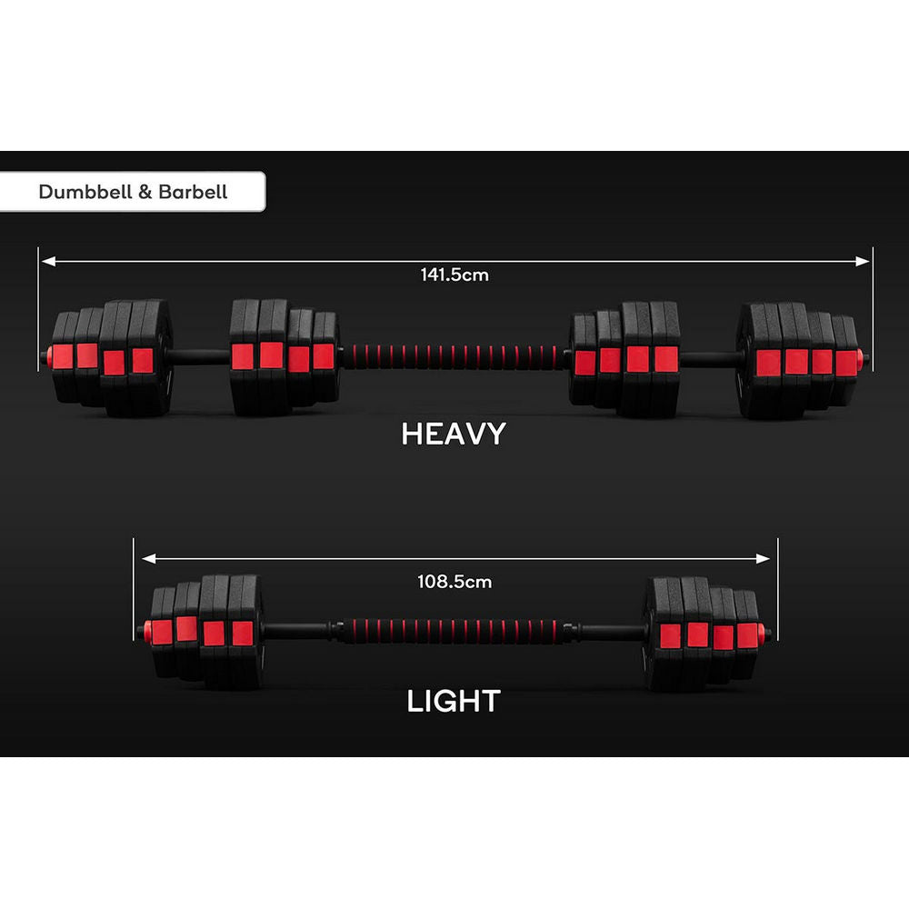 Fortis 40kg Adjustable Weights Dumbbell & Barbell Set