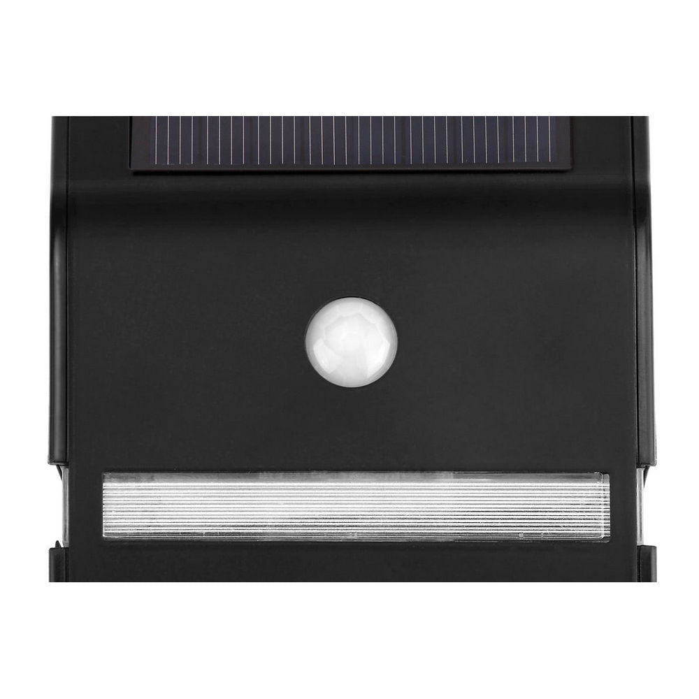Solar Powered Wall Mounted Motion Sensor LED Light (Black, Mina) - 2 Pack