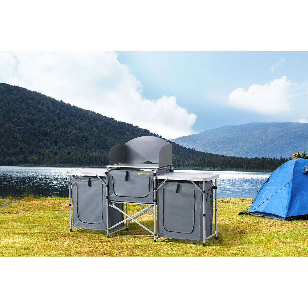 komodo camping Camp Kitchen Deluxe Foldable and Caravanning Kitchen Color:HI VIS YELLOW Category:Kinder Jugend Fahrräder_AXA LED ECHO 15 LUX  Sensor Westfield Universal Lifestyle Klapptisch,