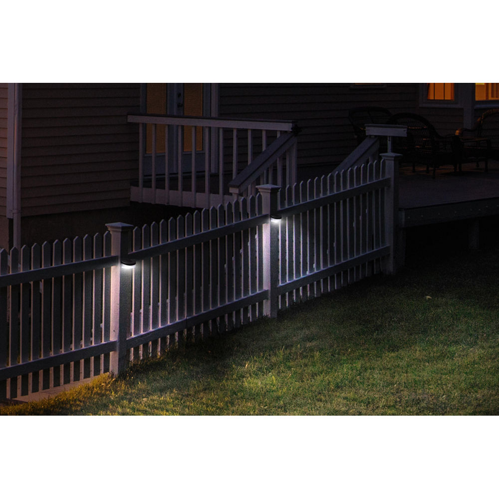 Solar Powered Wall Mounted LED Light (Black, Corsa) - 2 Pack