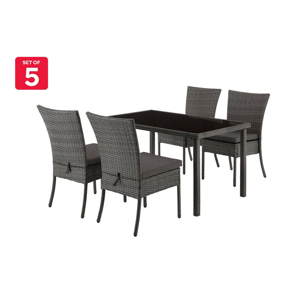 Shangri-La Lytton 5 Piece Outdoor Furniture Dining Set (Charcoal)