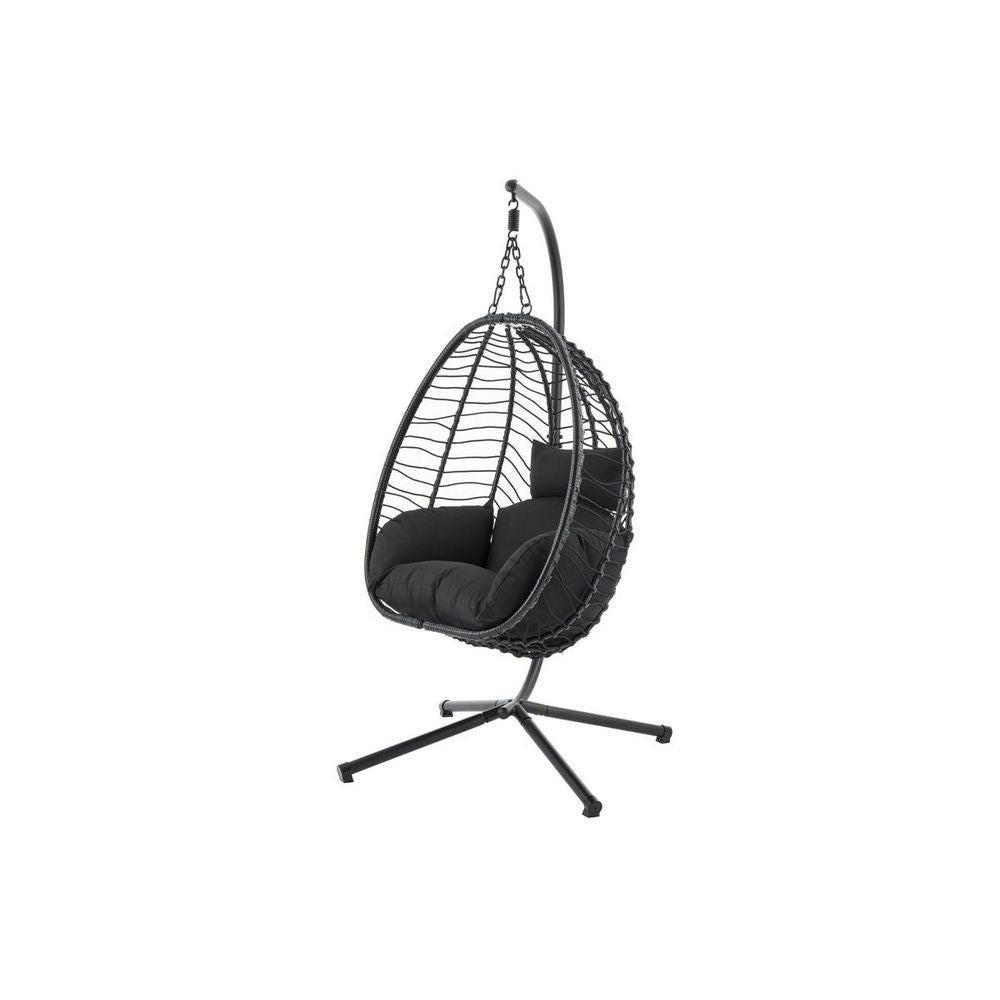 Shangri La Mackenzie Outdoor Furniture Egg Chair (Black, Black)