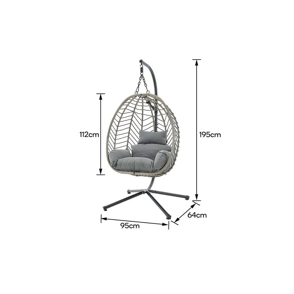 Shangri-La Mackenzie Outdoor Furniture Egg Chair (Grey, Grey)