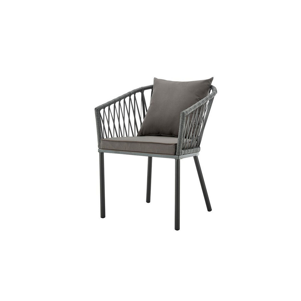 Shangri-La Napier Rope Detailed 3 Piece Outdoor Furniture Table & Chair Set
