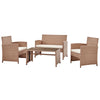 Shangri-La Redcliff 4 Piece Outdoor Furniture Lounge Set (Natural)