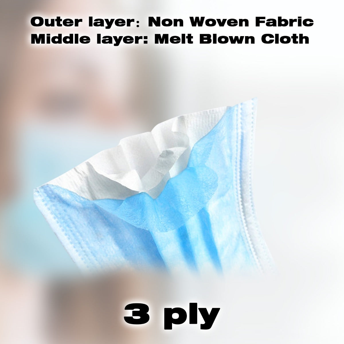 10 x Disposable Face Masks - 3 Ply - Free Delivery!