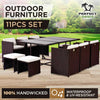 11pc Perfect Oasis Outdoor Dining Set Wicker Rattan Furniture Brown