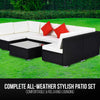 Outdoor Furniture Sofa Lounge Black 7pc Perfect Oasis Wicker Rattan Furniture
