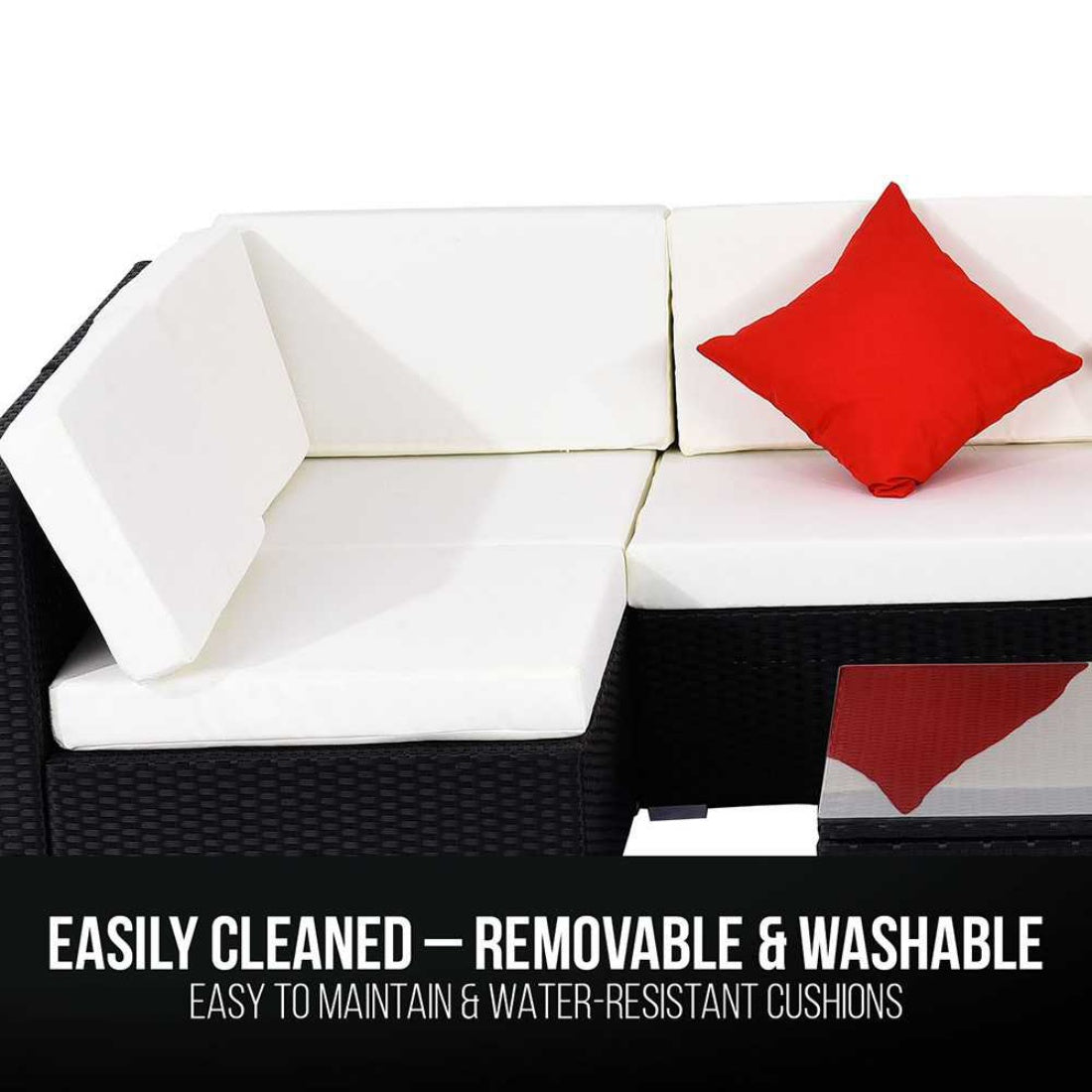 Outdoor Furniture Sofa Lounge Black 7pc Perfect Oasis Wicker Rattan Furniture