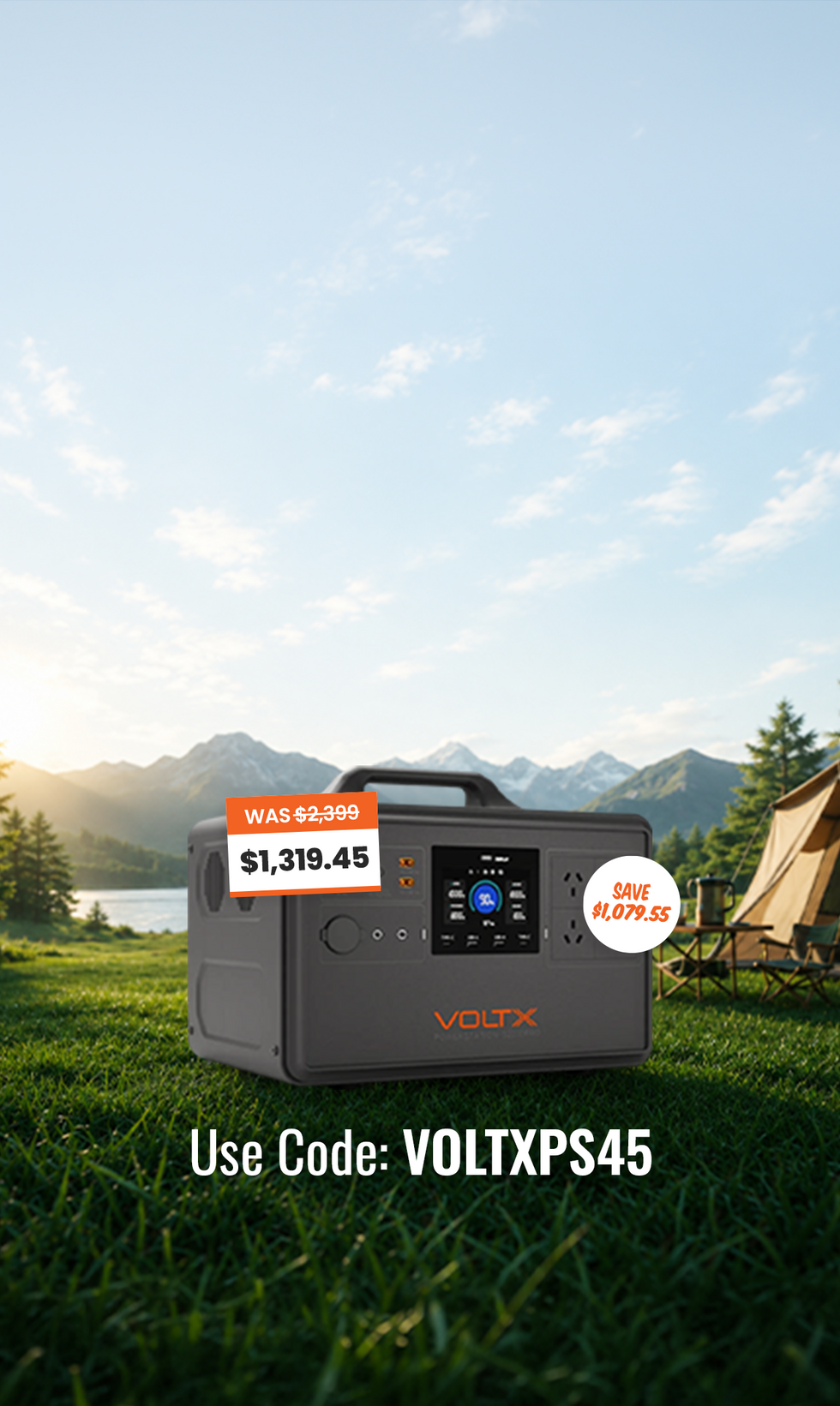 45% Off VoltX M2400 Portable Power Station