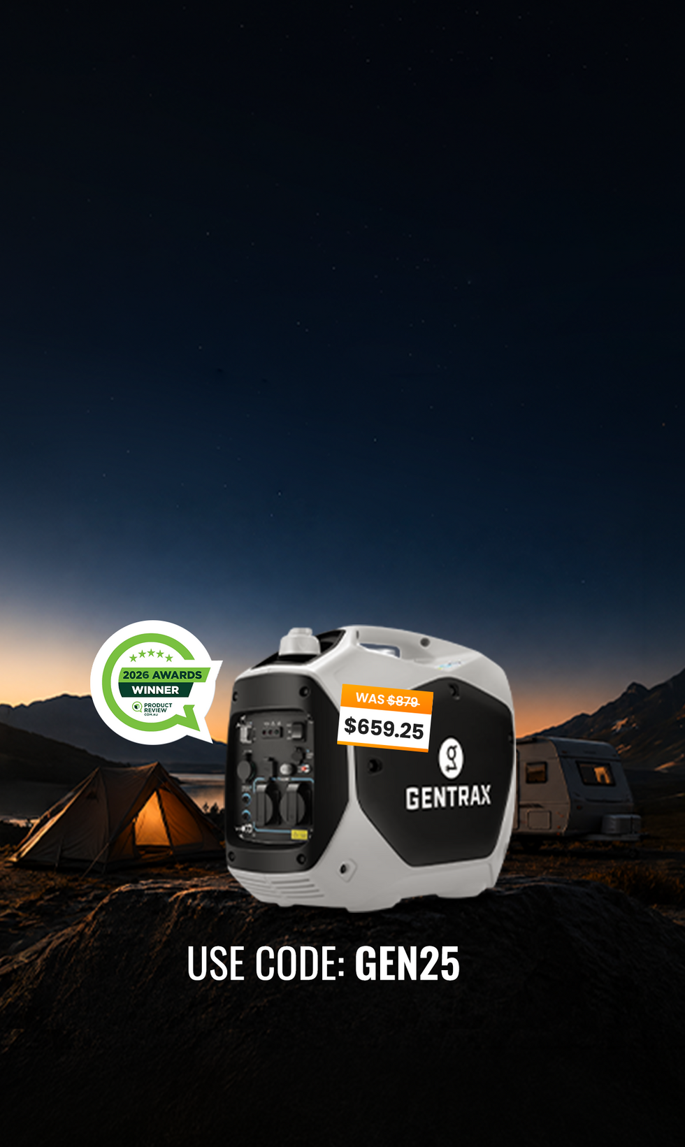 25% Off Gentrax GT2200 Pro Inverter Generator