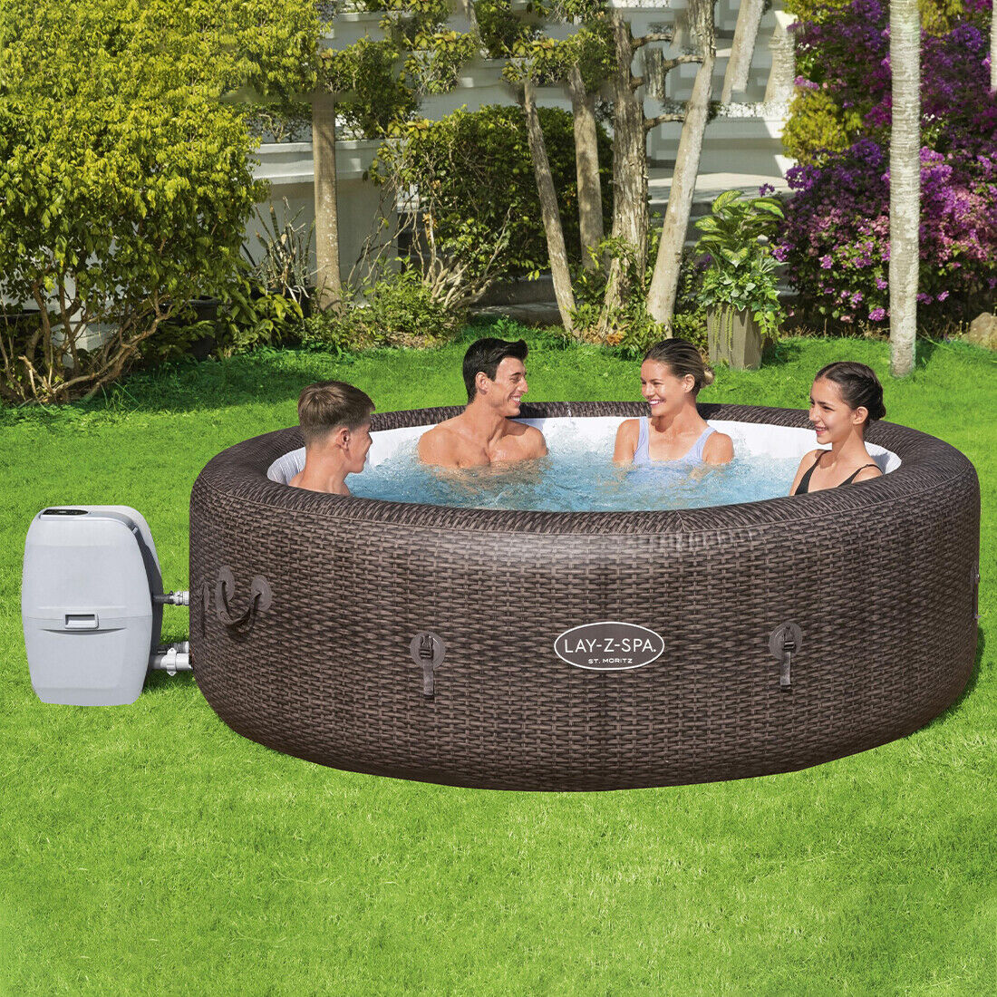 Gigantic! Bestway Lay-Z-Spa ST. MORITZ AirJet - Hot Tub Spa Massage - 180 Jets - 5 to 7 People