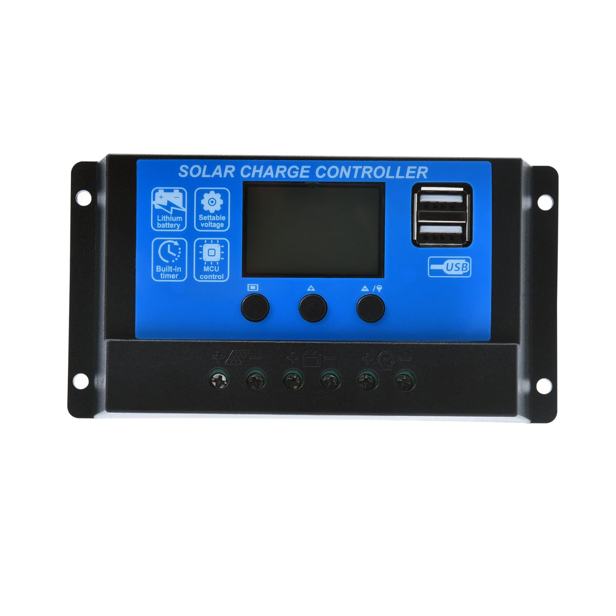 12V/24V 10A PWM Solar Panel Battery Regulator Charge Controller LCD USB