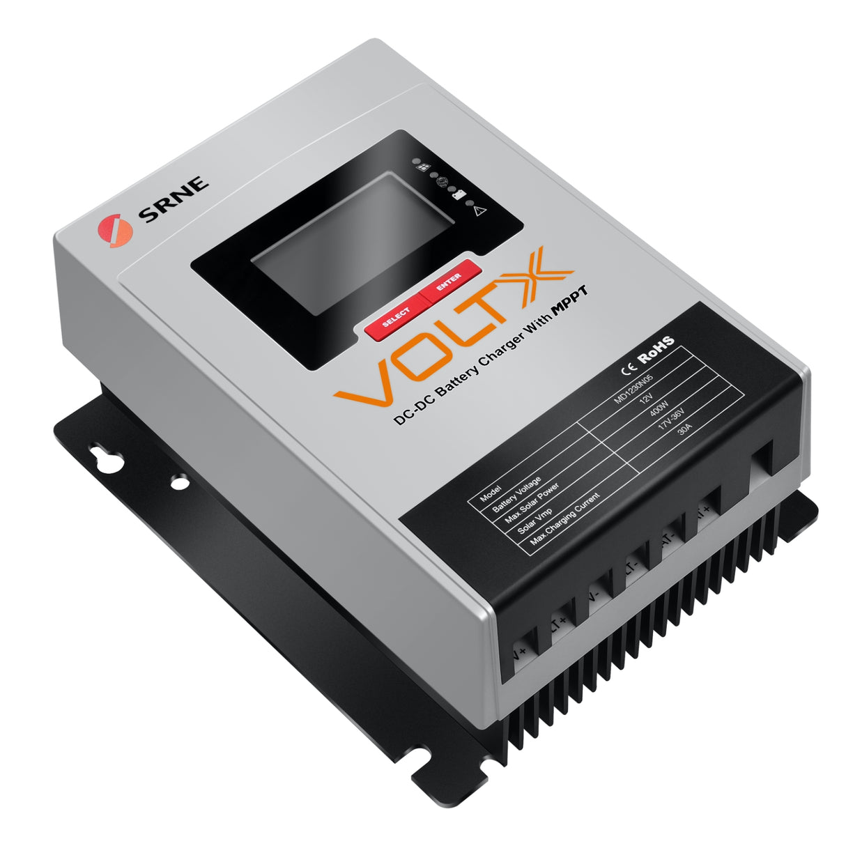 SRNE VoltX 12V 30A MPPT DC to DC Lithium Battery Charger with Bluetooth