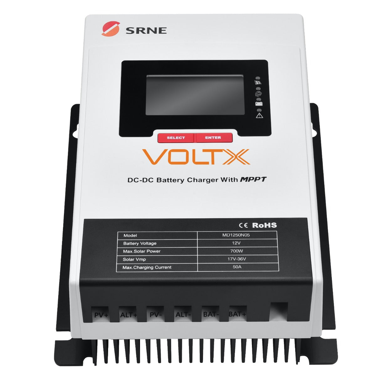 SRNE VoltX 12V 50A MPPT battery charger front