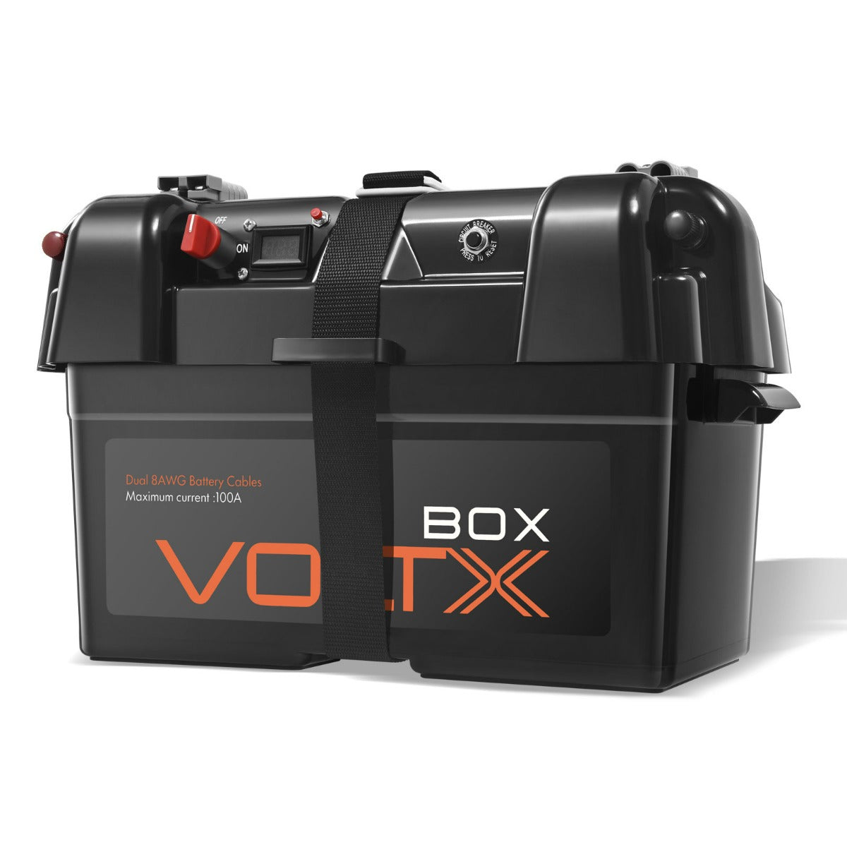 VoltX Battery Box 12V with 2x USB & Cig Socket