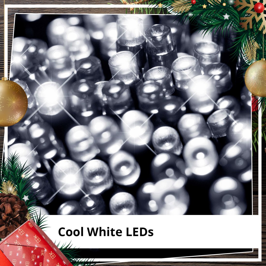 Christmas 50pc White Solar Flashing LED Lights
