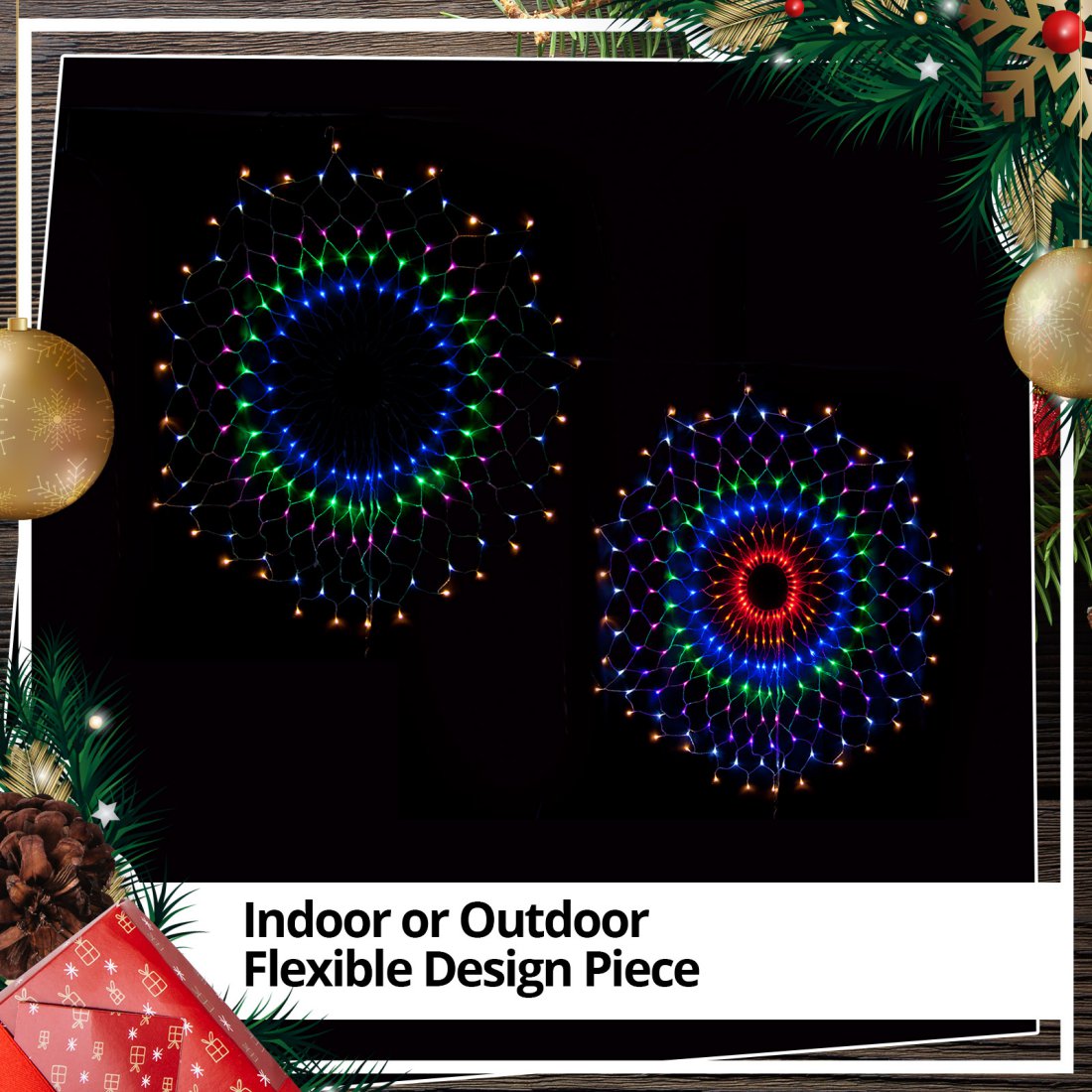 Outdoor 160 LED Circle Net 160cm Multicolour Christmas Light Display