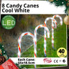 Outdoor LED 8pc Solar Candy Canes 55cm White Christmas Display