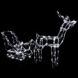 Stockholm 160 Led Deer With Sleigh Cool White Outdoor Solar Christmas Reindeer Light 145cm