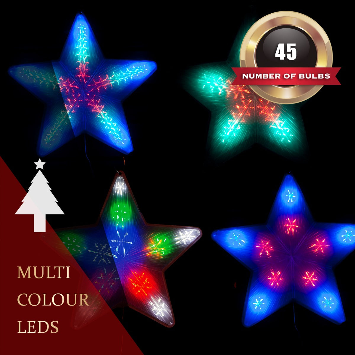Led Digital Flashing Star Light - Multi Colour