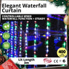 Outdoor 400 LED Waterfall Curtain 2.4 x 1.9m Multicolour Light Christmas Display