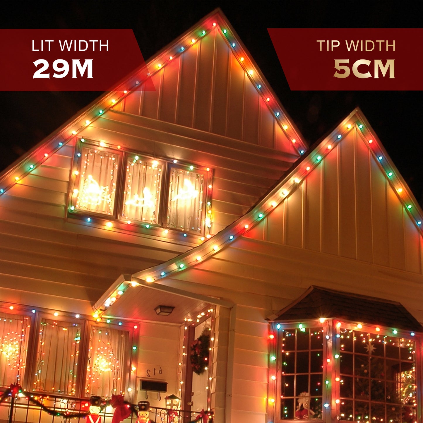Christmas Motif LED Cluster Lights 2000 Bulbs Multi Colour Stockholm Outdoor