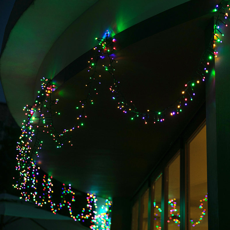 Christmas Motif LED Cluster Lights 2000 Bulbs Multi Colour Stockholm Outdoor