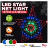 130 LED Star Net Multi Colour Flashing Outdoor Christmas Light Display 145cm